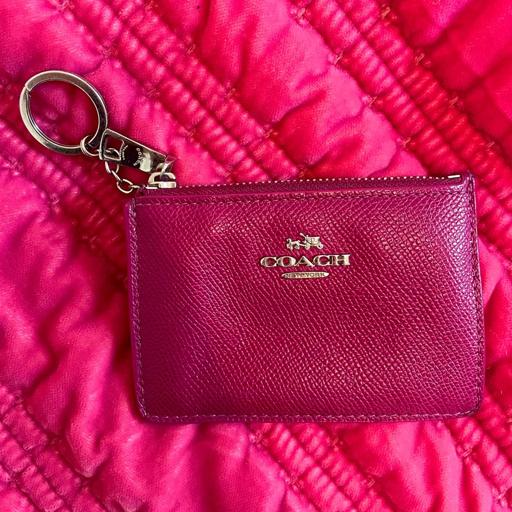 Magenta Coach key and card holder